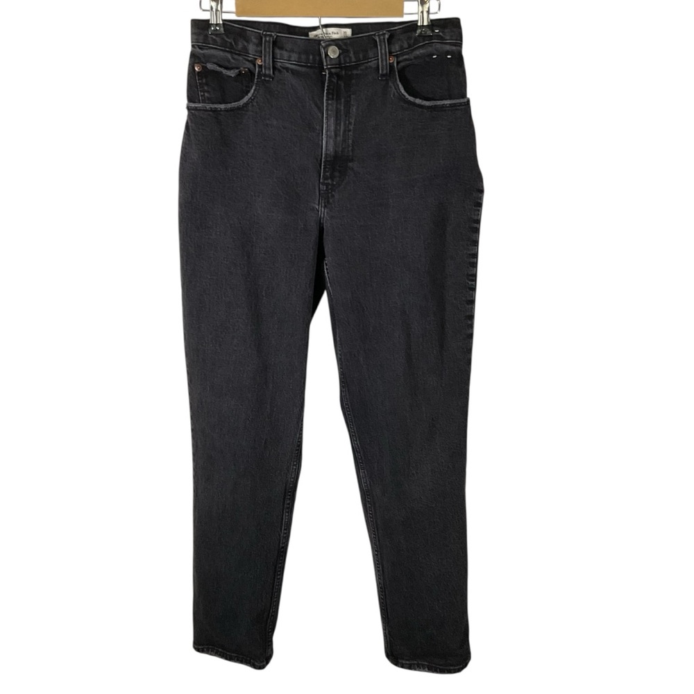 Abercrombie & Fitch Curvy Love Distressed Straight Ultra High Waist Jeans Sz 10